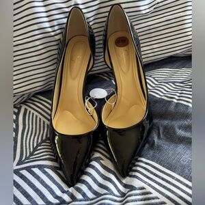 Jessica Simpson  Black Patent Leather Pumps Size 8 W